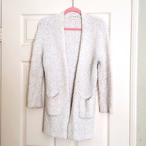 Fuzzy white cardigan
